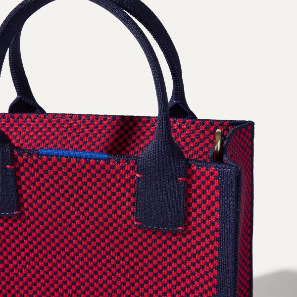 The Petite Classic Tote - Cherry Micro Check - Image 5