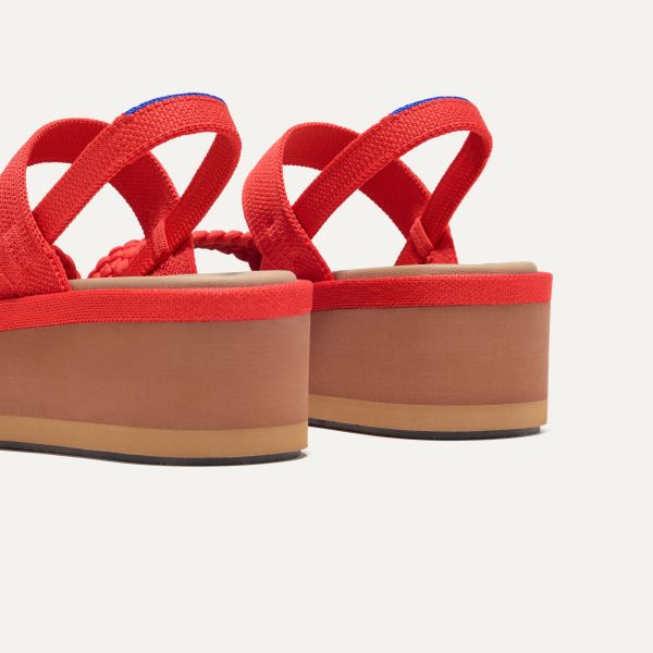 The Lightweight Wedge Sandal - Red Hot Woven - Image 5