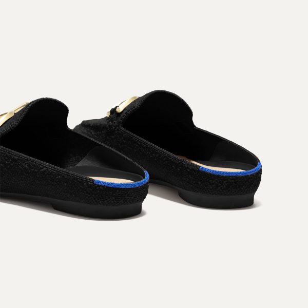The Double Bit Loafer Mule - Black Bouclé - Image 6