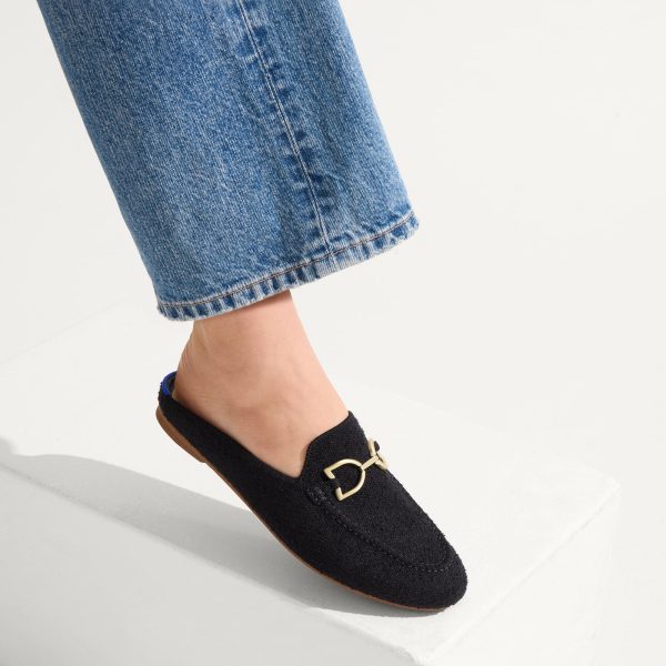 The Double Bit Loafer Mule - Black Bouclé - Image 3