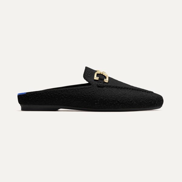 The Double Bit Loafer Mule - Black Bouclé - Image 5