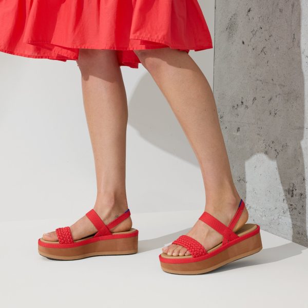 The Lightweight Wedge Sandal - Red Hot Woven - Image 2