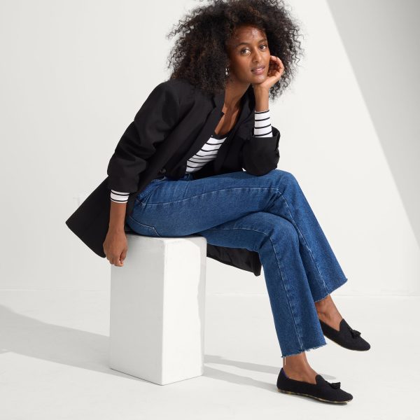 The Almond Tassel Loafer - Black Bouclé - Image 4