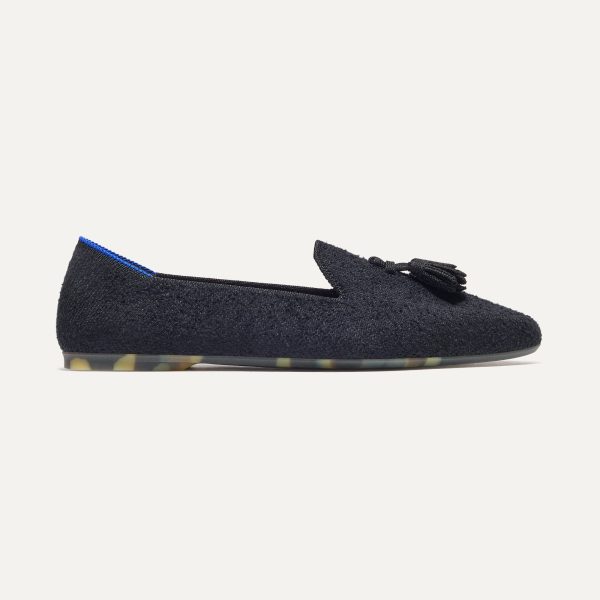 The Almond Tassel Loafer - Black Bouclé - Image 6