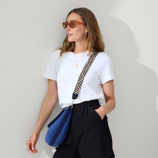 The Crossbody Strap - Black and Ivory Woven - Image 2