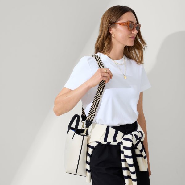 The Crossbody Strap - Black and Ivory Woven - Image 3