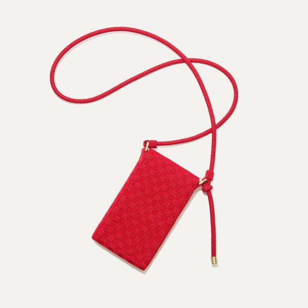 The Phone Crossbody - Red Crisp Basketweave - Image 4