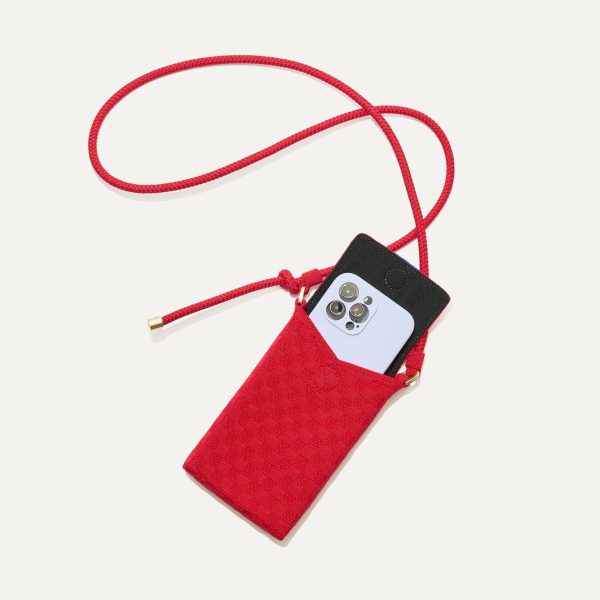 The Phone Crossbody - Red Crisp Basketweave - Image 5