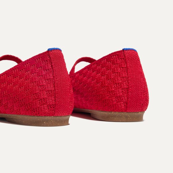 The Max Square Mary Jane - Red Crisp Basketweave - Image 4