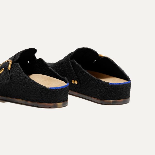 The Buckle Clog - Soft Black Bouclé - Image 2