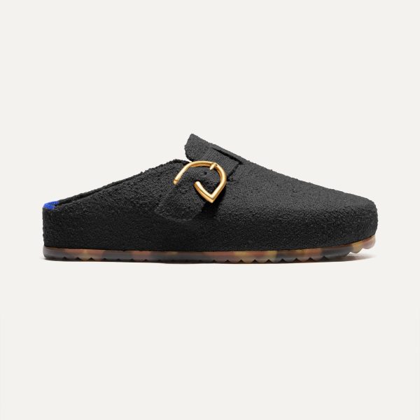 The Buckle Clog - Soft Black Bouclé - Image 6
