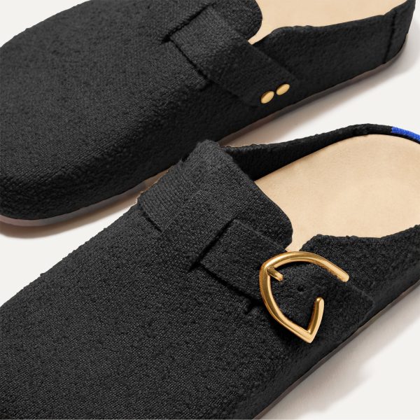 The Buckle Clog - Soft Black Bouclé - Image 5